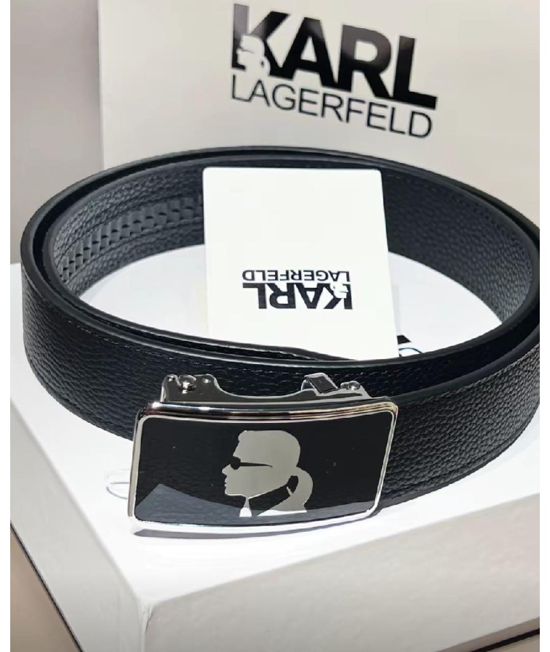 KARL LAGERFELD Черный ремень, фото 4