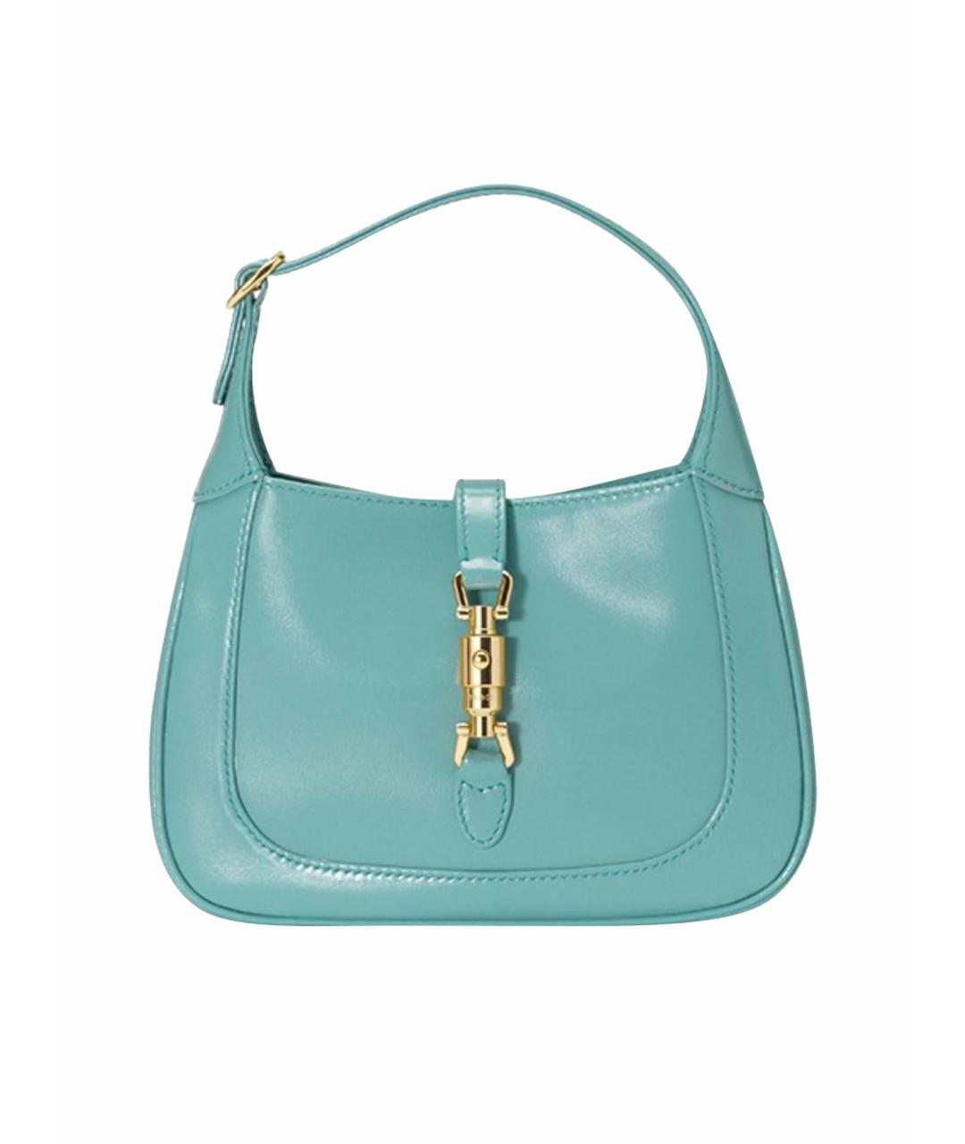 GUCCI Бирюзовая кожаная сумка с короткими ручками, фото 1