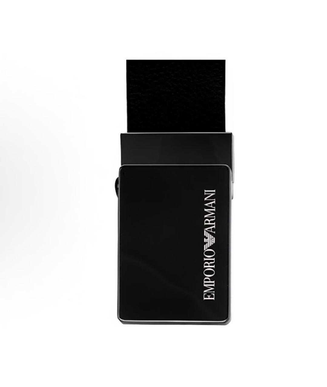 EMPORIO ARMANI Черный кожаный ремень, фото 2
