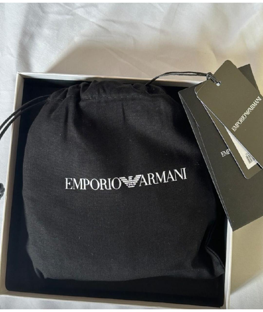 EMPORIO ARMANI Черный кожаный ремень, фото 6