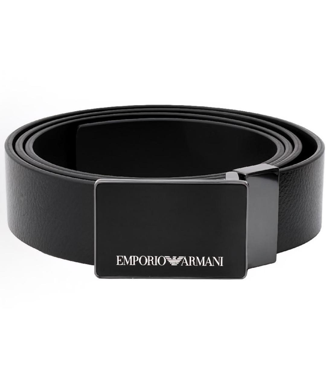 EMPORIO ARMANI Черный кожаный ремень, фото 8
