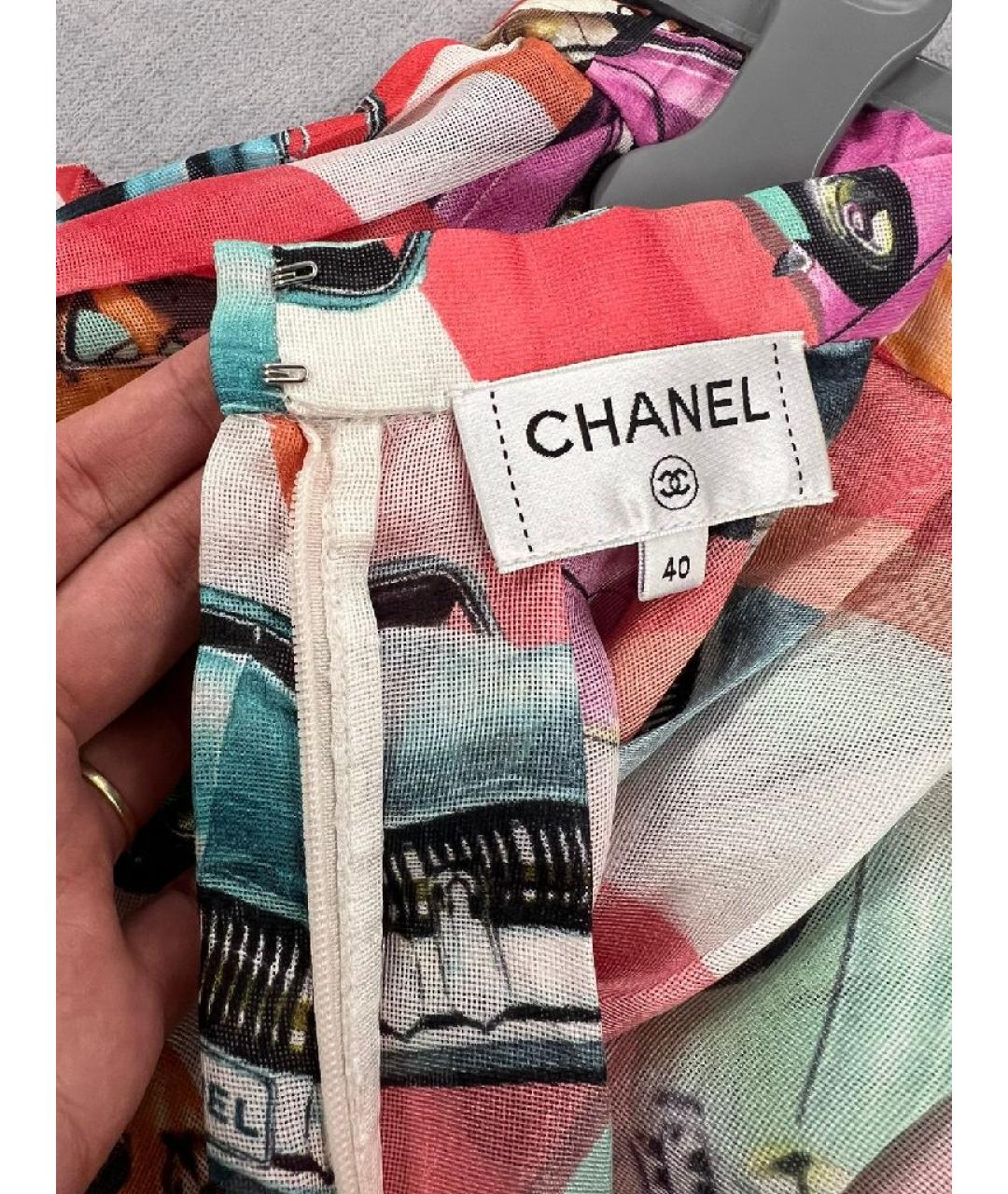 CHANEL Красная шелковая юбка макси, фото 8