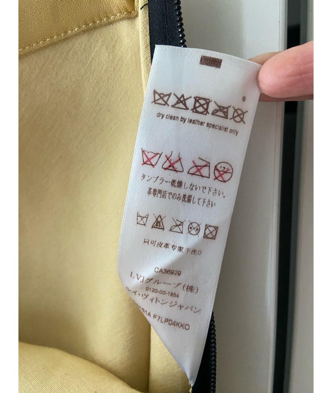LOUIS VUITTON Горчичные кожаные брюки узкие, фото 7