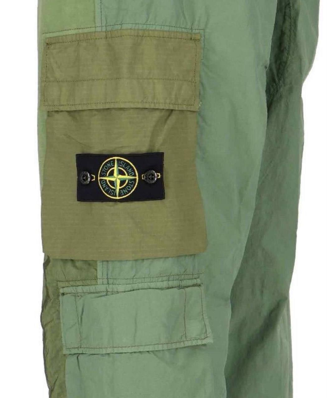 STONE ISLAND Зеленые полиамидовые повседневные брюки, фото 4
