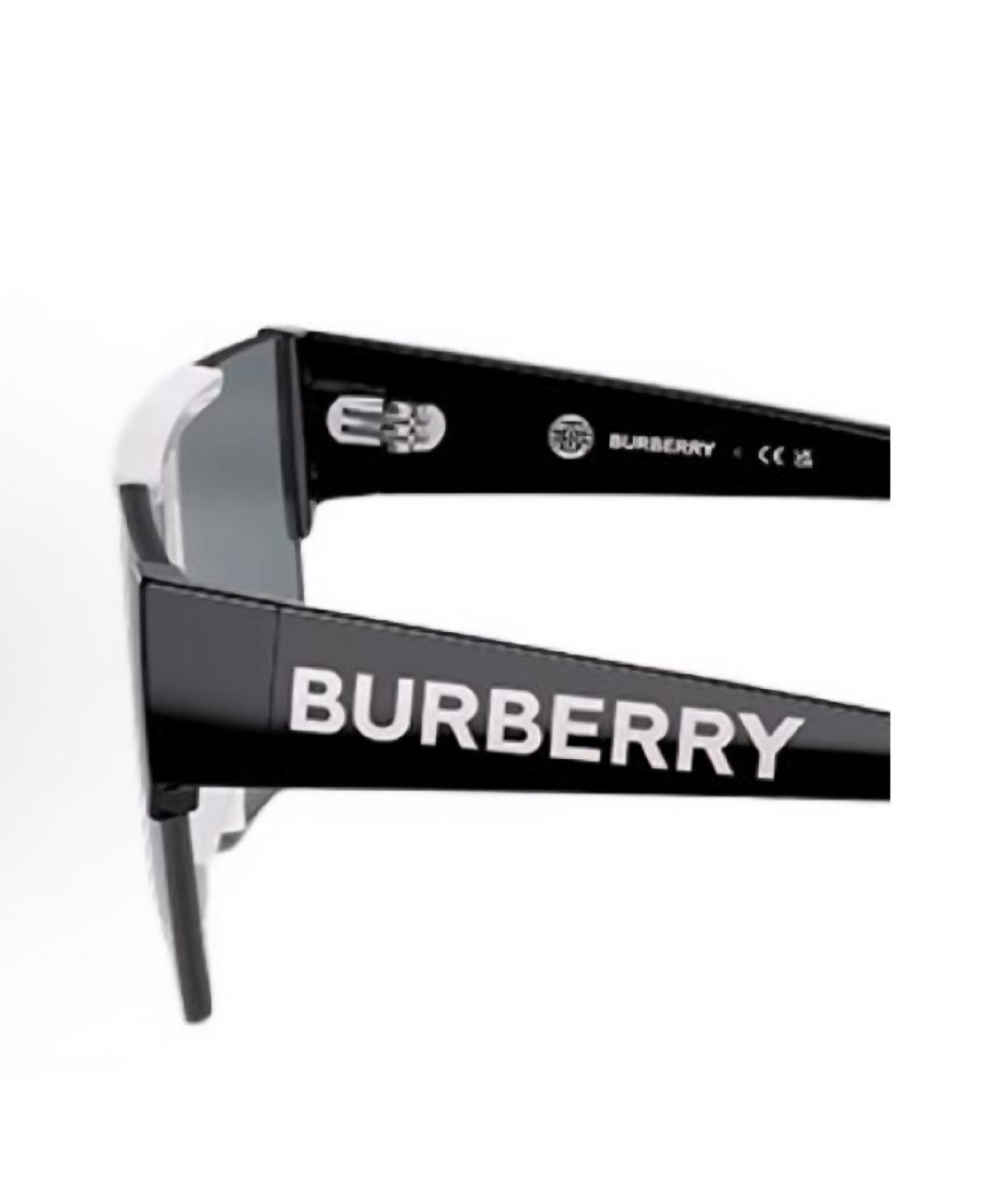 BURBERRY Черные пластиковые солнцезащитные очки, фото 3