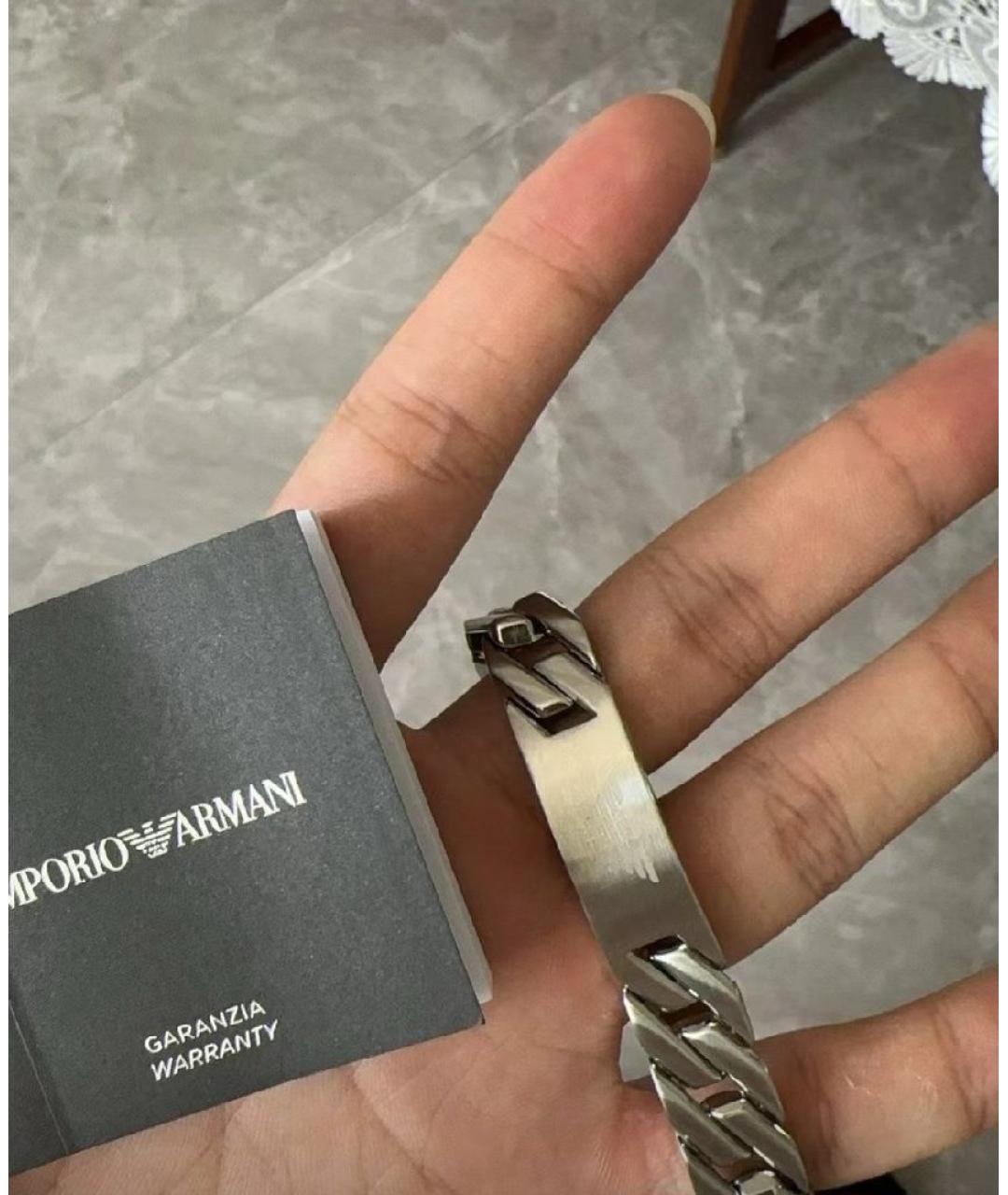 EMPORIO ARMANI Серебрянный браслет, фото 4