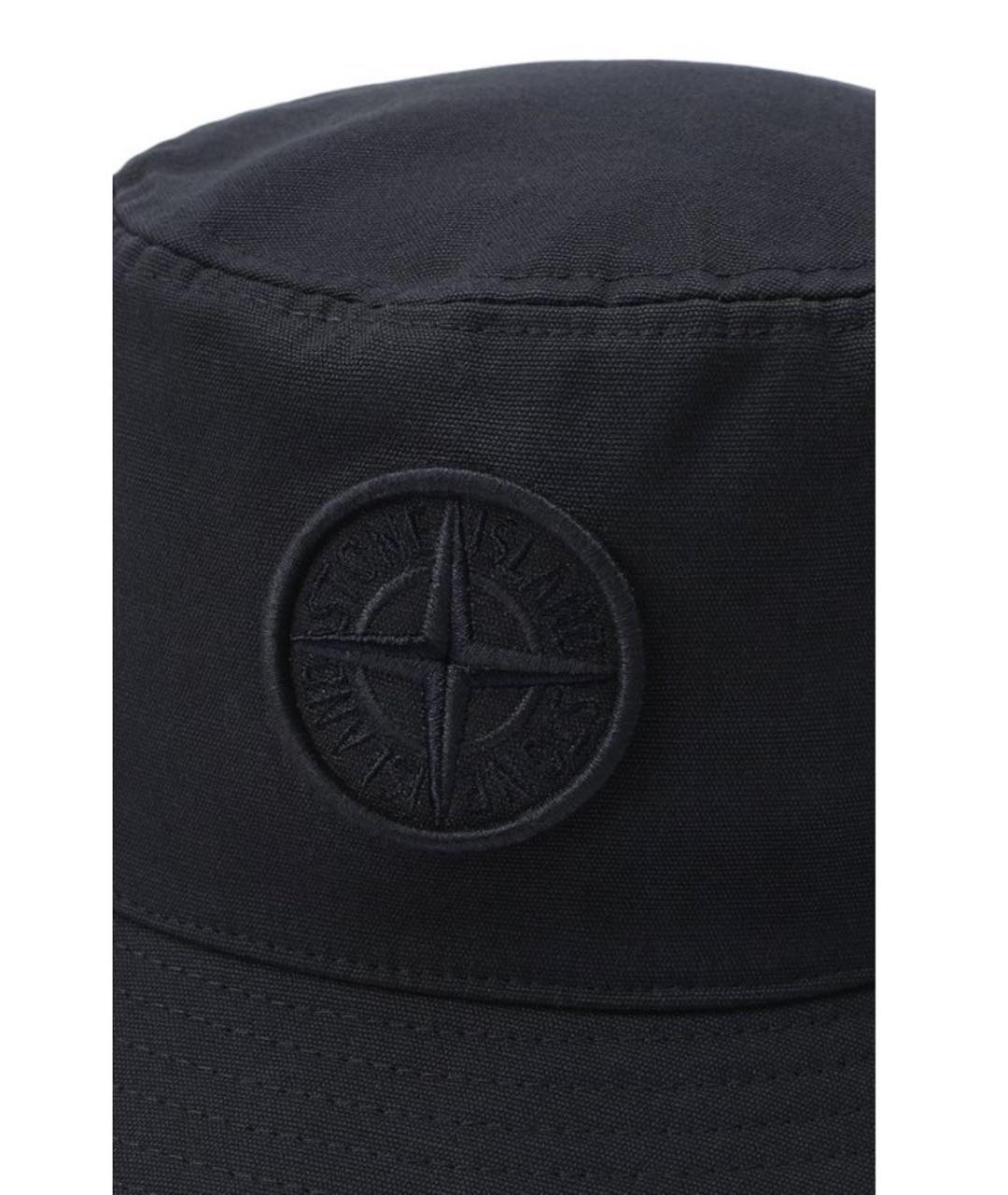 STONE ISLAND Темно-синяя хлопковая шляпа, фото 3