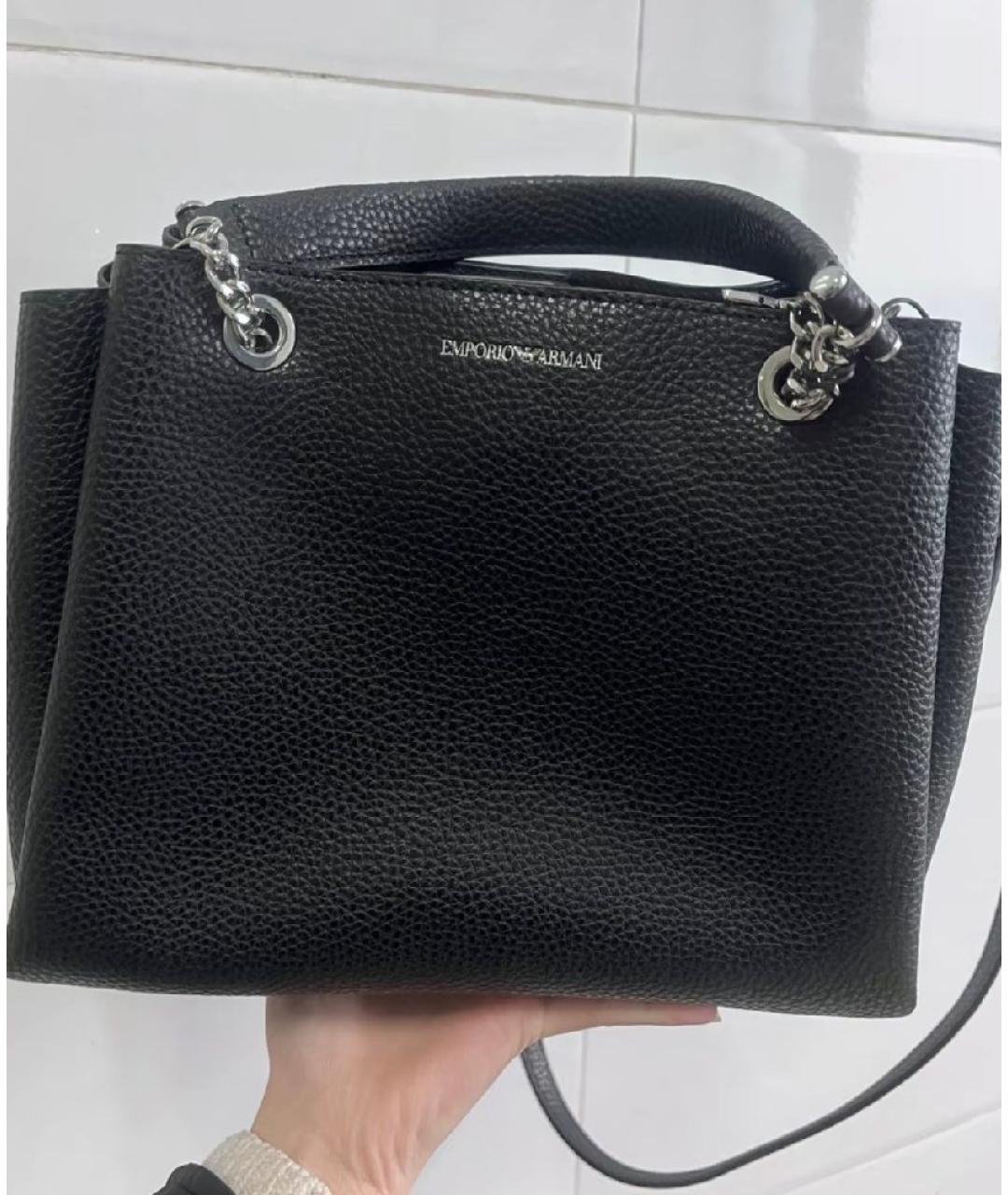 EMPORIO ARMANI Черная сумка тоут, фото 2