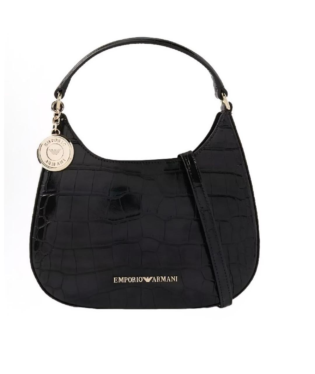 EMPORIO ARMANI Черная сумка с короткими ручками, фото 6