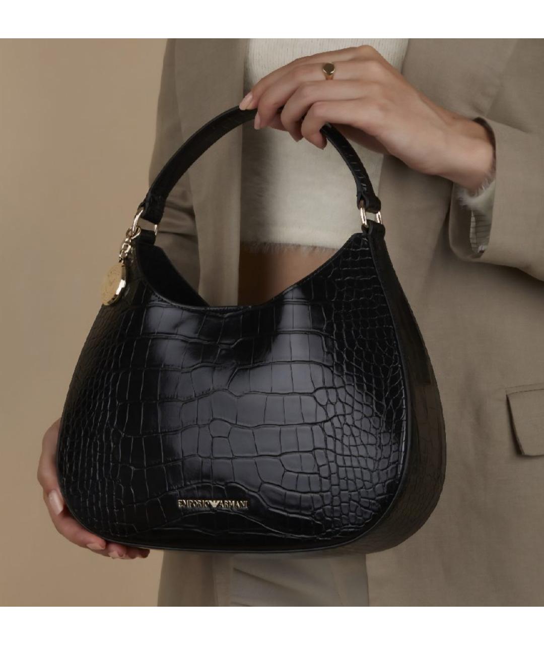 EMPORIO ARMANI Черная сумка с короткими ручками, фото 5