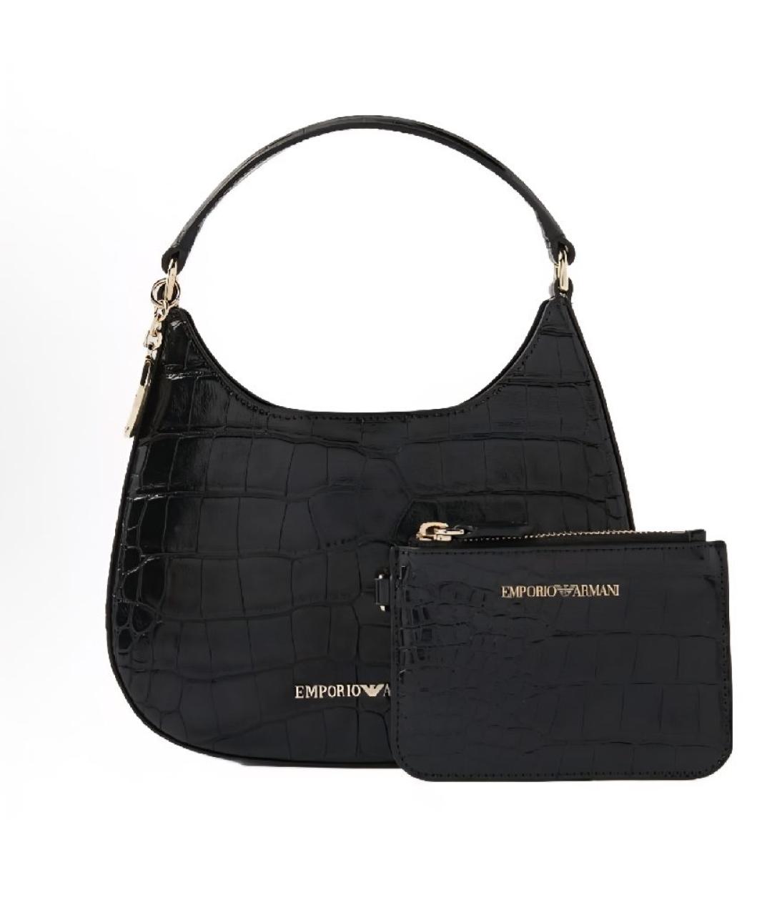 EMPORIO ARMANI Черная сумка с короткими ручками, фото 3