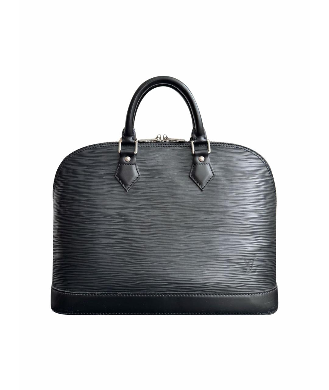 LOUIS VUITTON Черная кожаная сумка с короткими ручками, фото 1