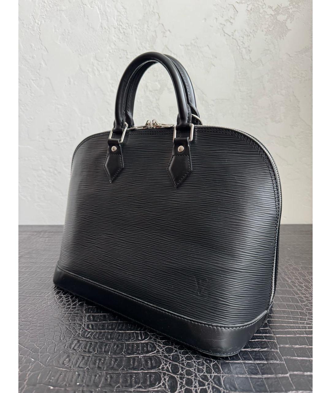 LOUIS VUITTON Черная кожаная сумка с короткими ручками, фото 2