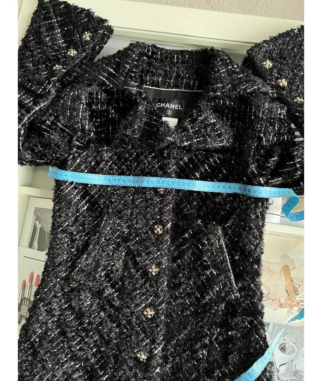 CHANEL Черное полиамидовое пальто, фото 5