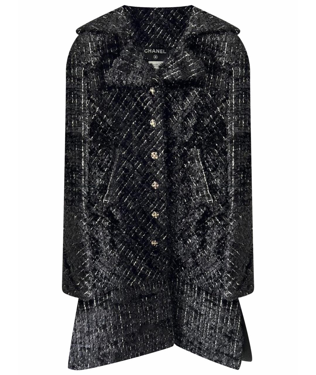 CHANEL Черное полиамидовое пальто, фото 1