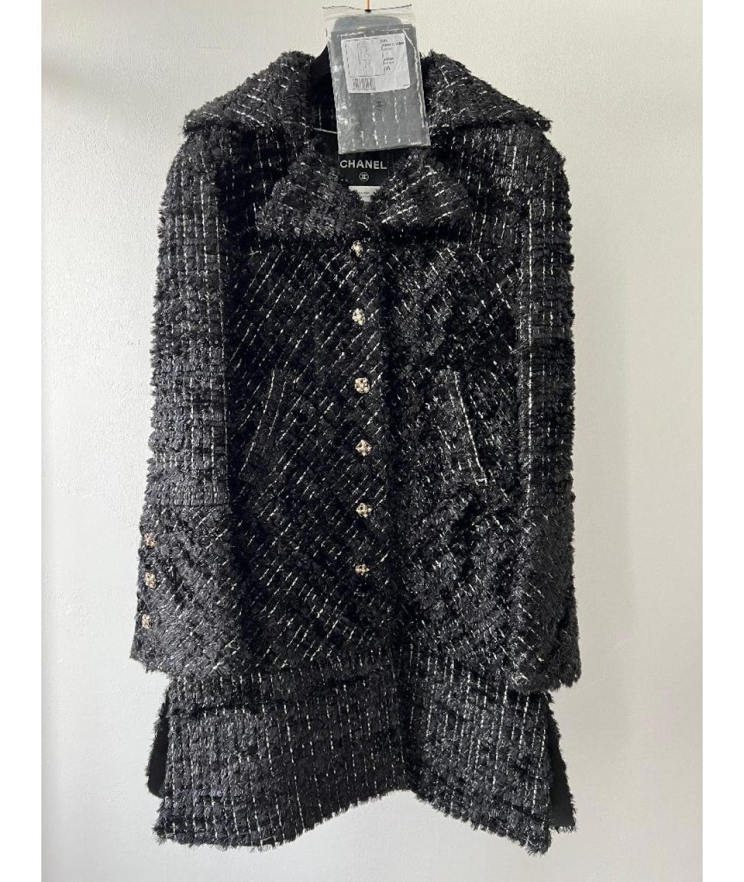 CHANEL Черное полиамидовое пальто, фото 10