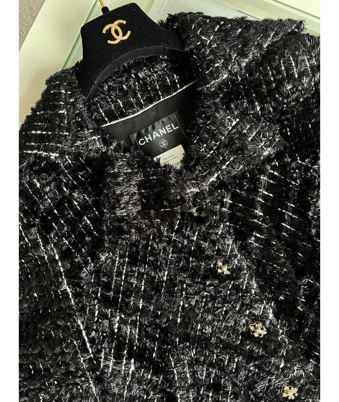 CHANEL Черное полиамидовое пальто, фото 3