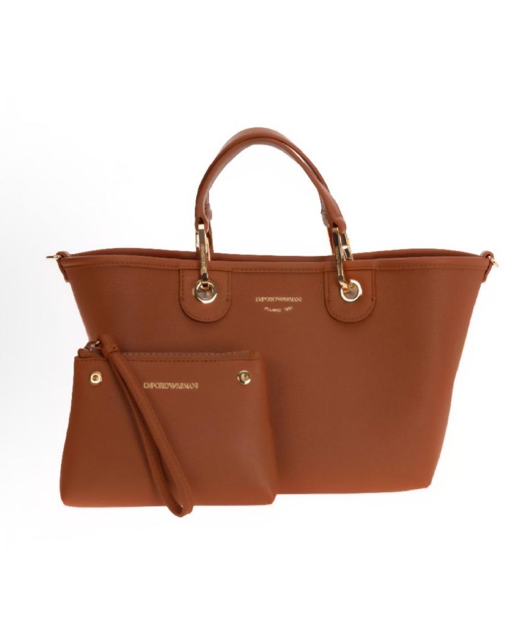 EMPORIO ARMANI Коричневая сумка тоут, фото 2