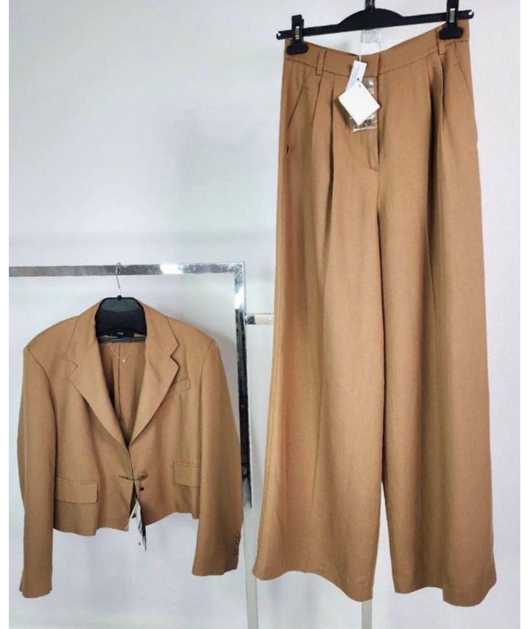 WEEKEND MAX MARA Бежевый вискозный костюм с брюками, фото 6