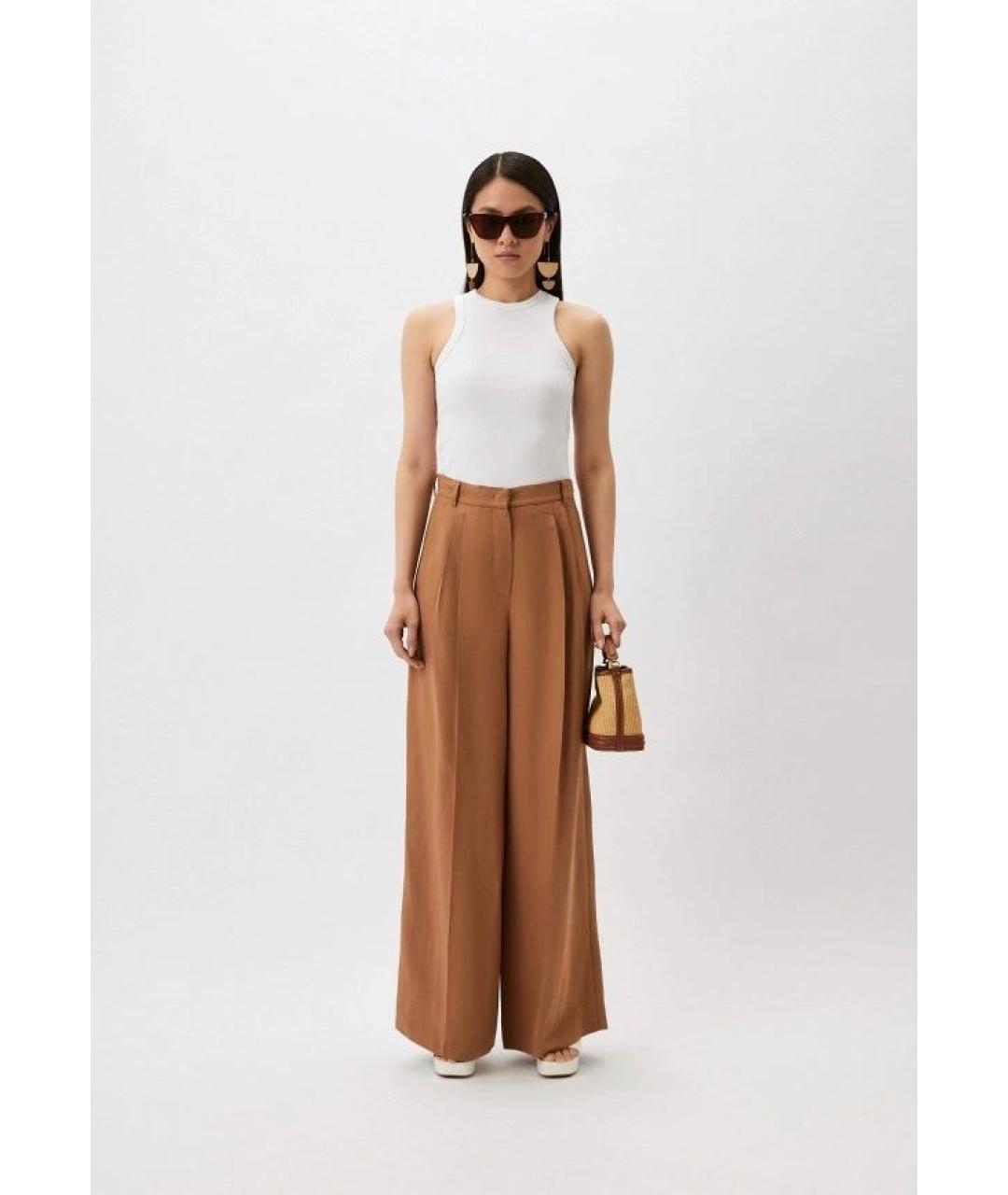 WEEKEND MAX MARA Бежевый вискозный костюм с брюками, фото 8