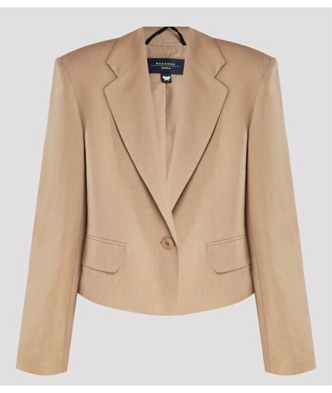 WEEKEND MAX MARA Бежевый вискозный костюм с брюками, фото 9