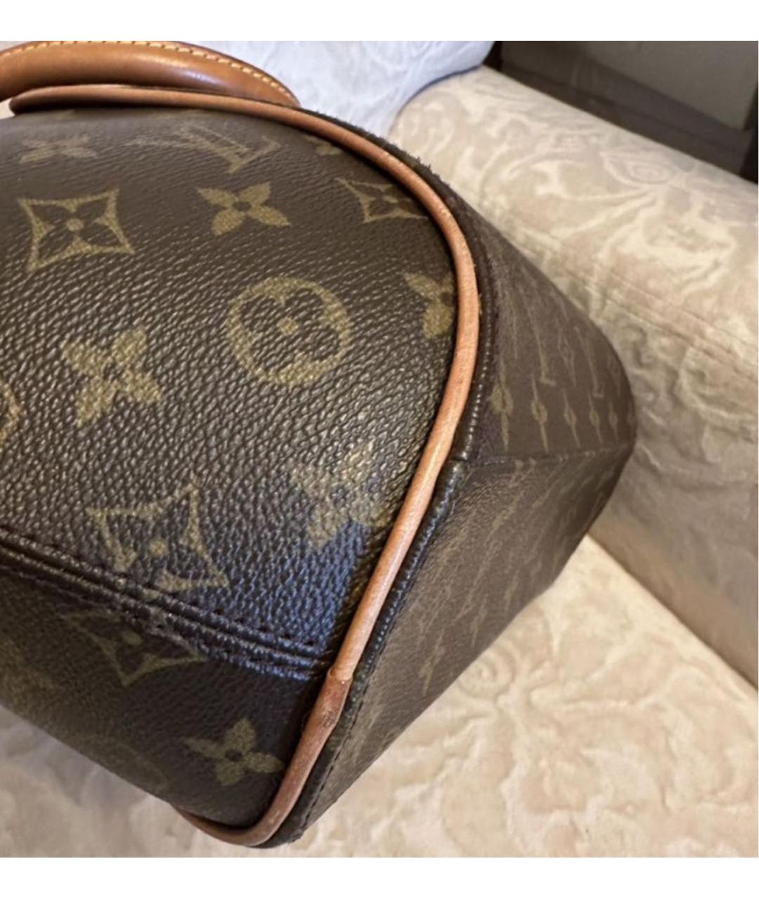 LOUIS VUITTON Коричневая кожаная сумка с короткими ручками, фото 2