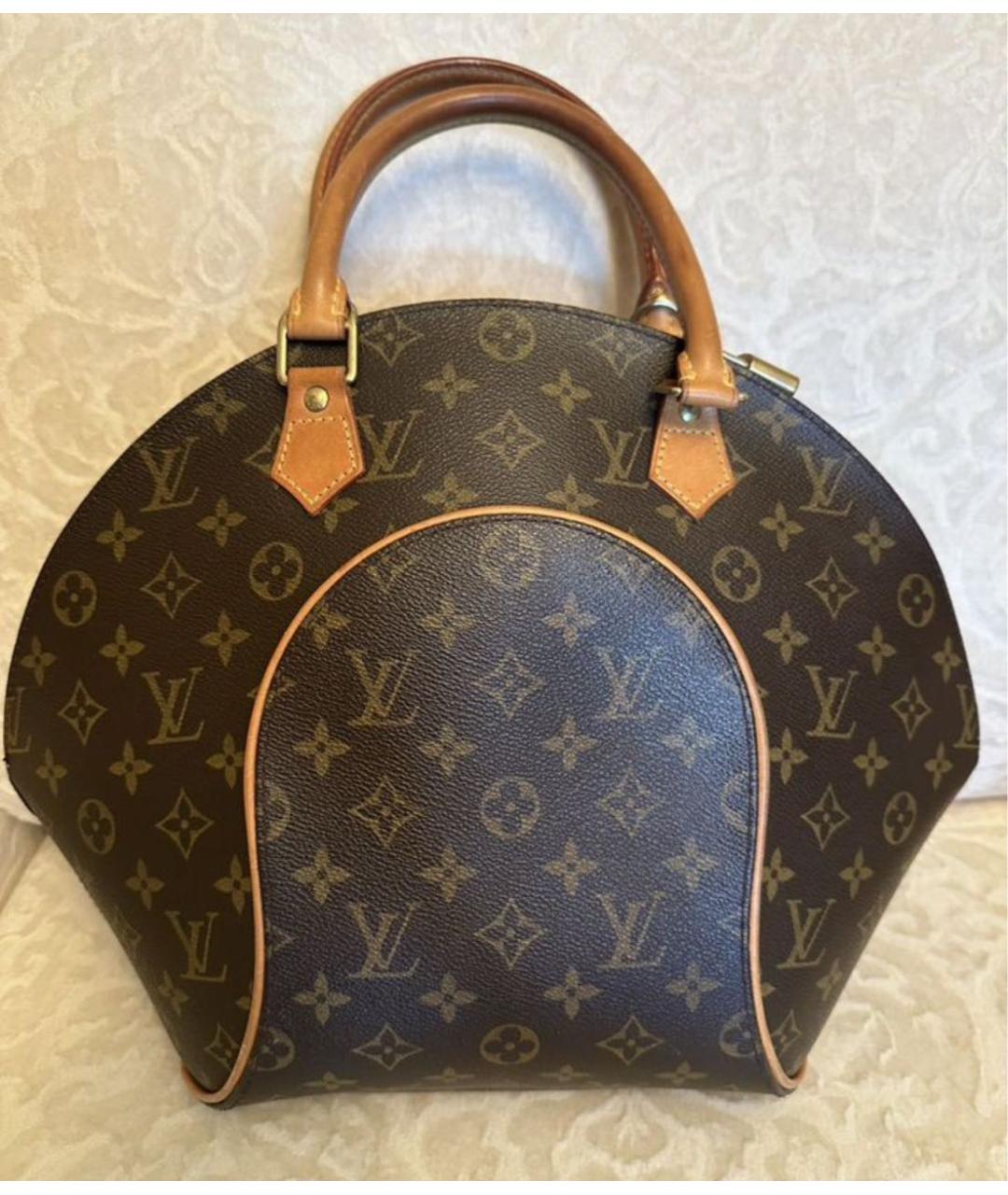 LOUIS VUITTON Коричневая кожаная сумка с короткими ручками, фото 8