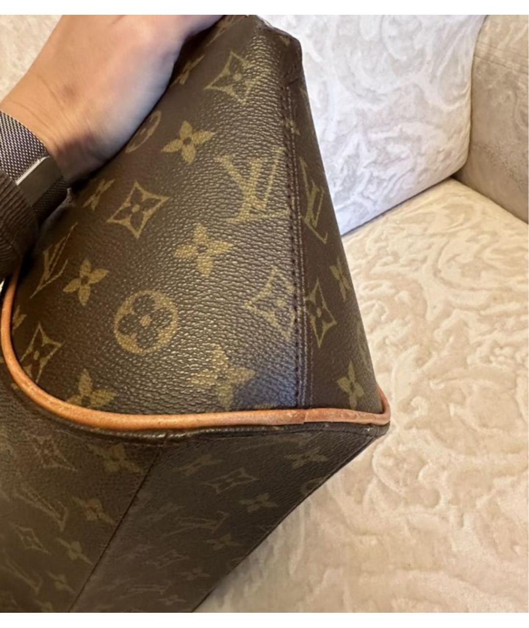 LOUIS VUITTON Коричневая кожаная сумка с короткими ручками, фото 3