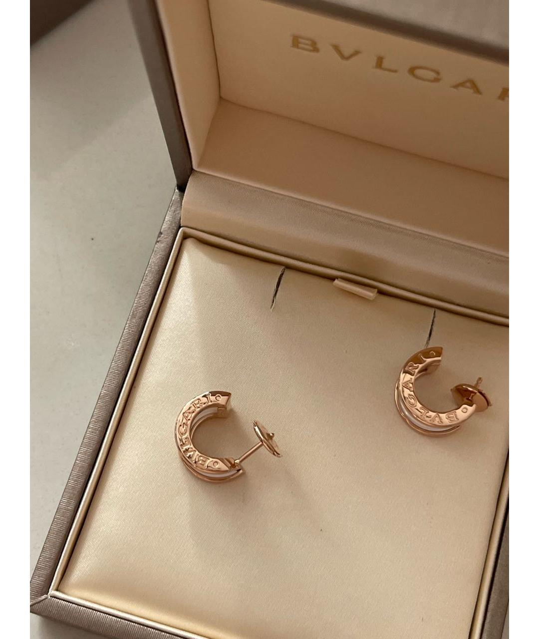 BVLGARI Белые серьги из розового золота, фото 3