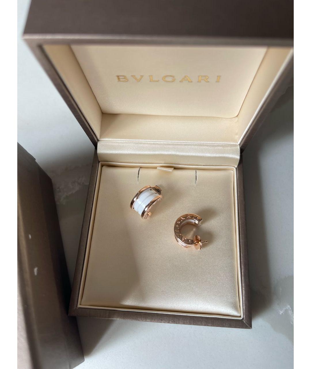 BVLGARI Белые серьги из розового золота, фото 5