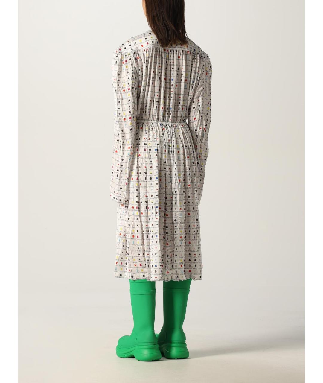 BALENCIAGA Белое полиэстеровое повседневное платье, фото 4