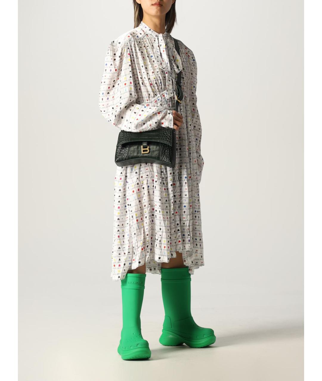 BALENCIAGA Белое полиэстеровое повседневное платье, фото 3