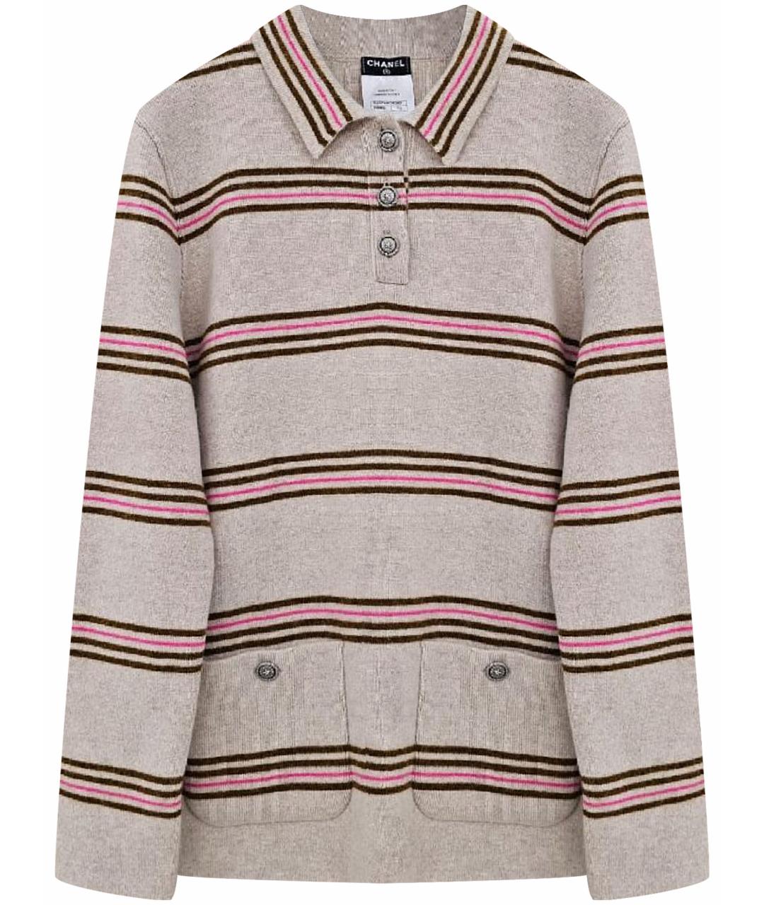 CHANEL Бежевый кашемировый джемпер / свитер, фото 1