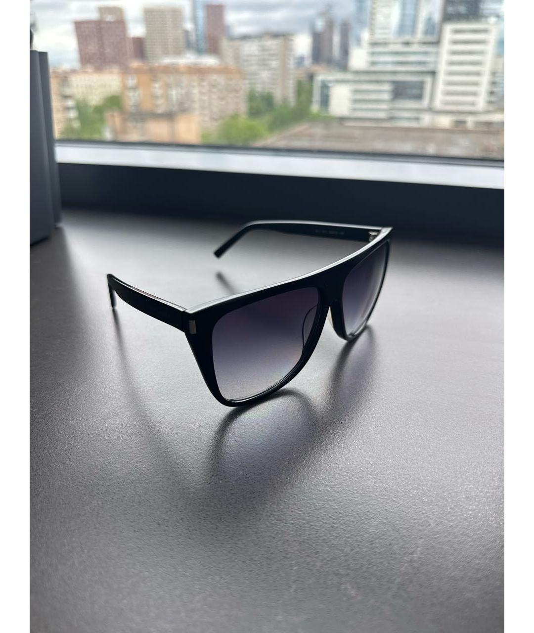 SAINT LAURENT Черные пластиковые солнцезащитные очки, фото 2