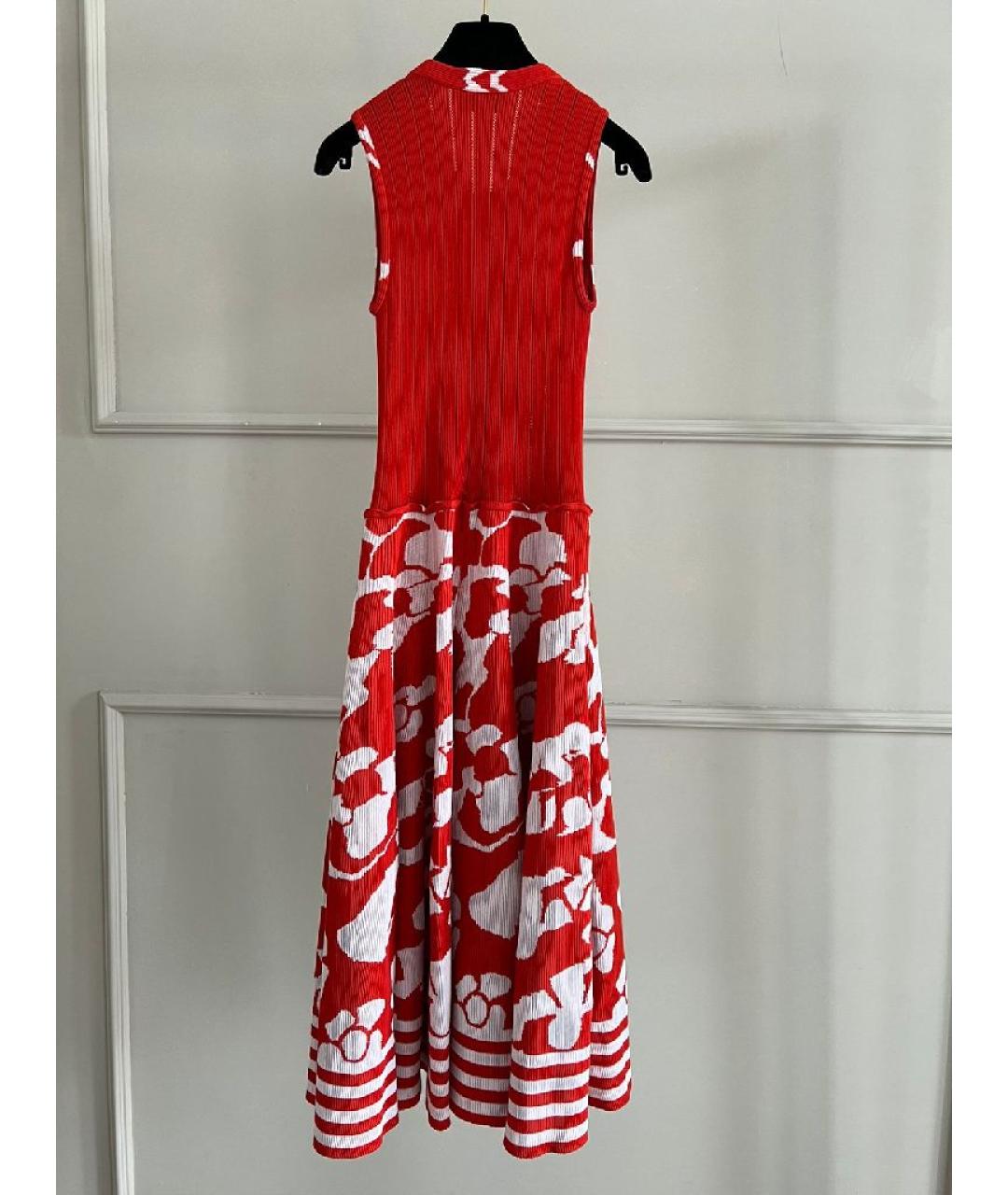 CHANEL Красное хлопковое повседневное платье, фото 2