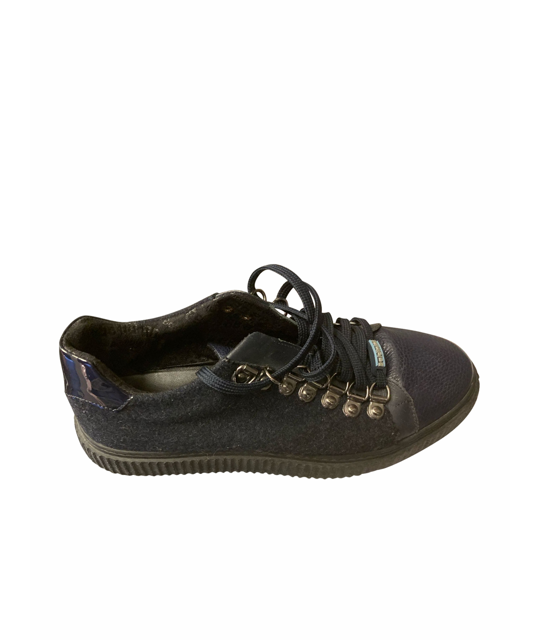 BALDININI Темно-синие кожаные низкие ботинки, фото 1