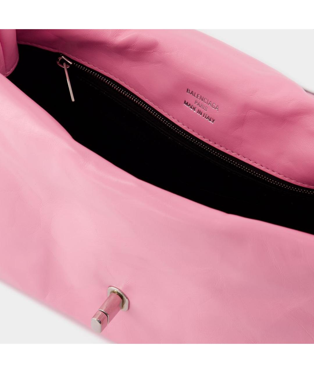 BALENCIAGA Розовая кожаная сумка через плечо, фото 4