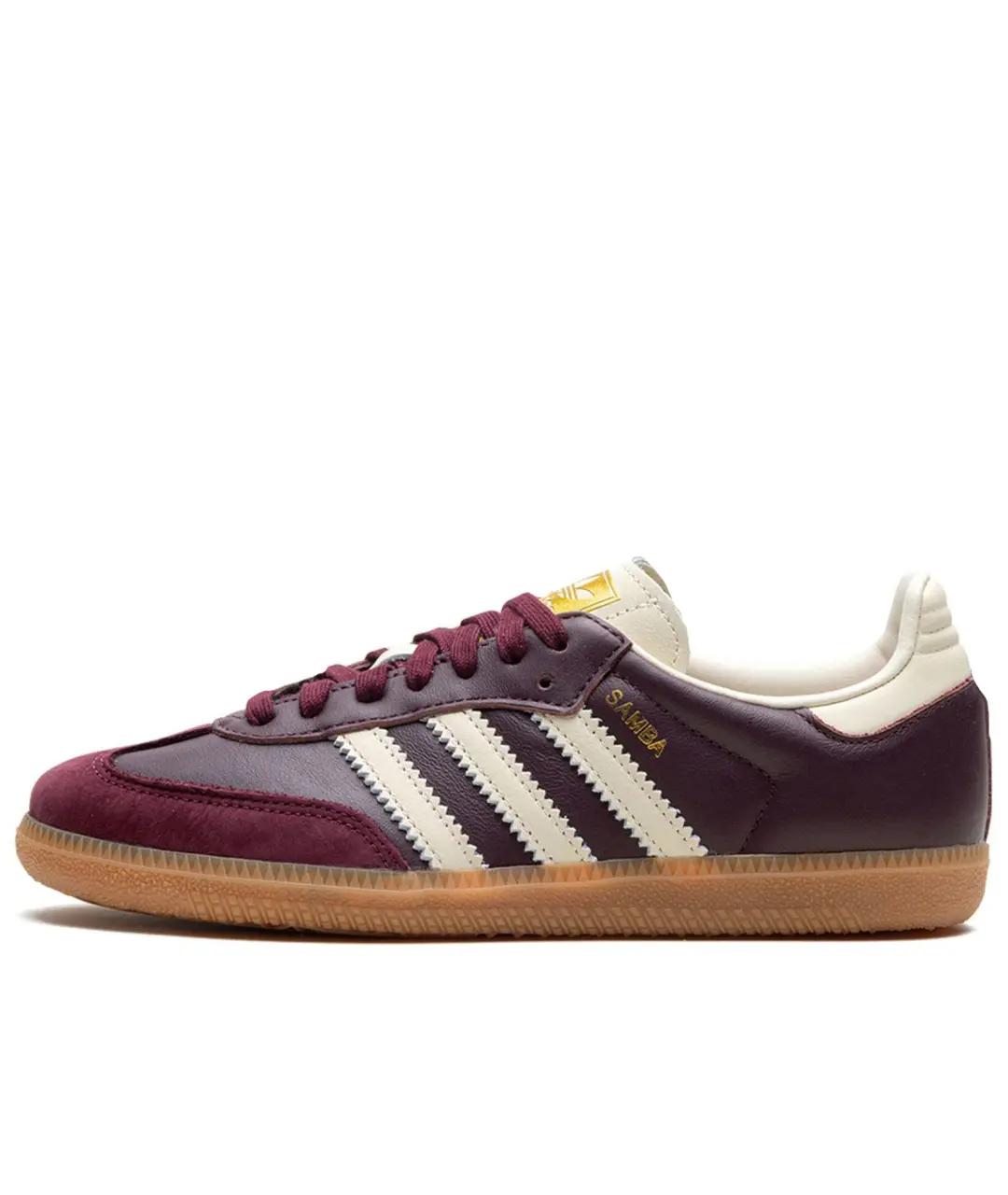 ADIDAS Бордовые кроссовки из искусственной кожи, фото 2