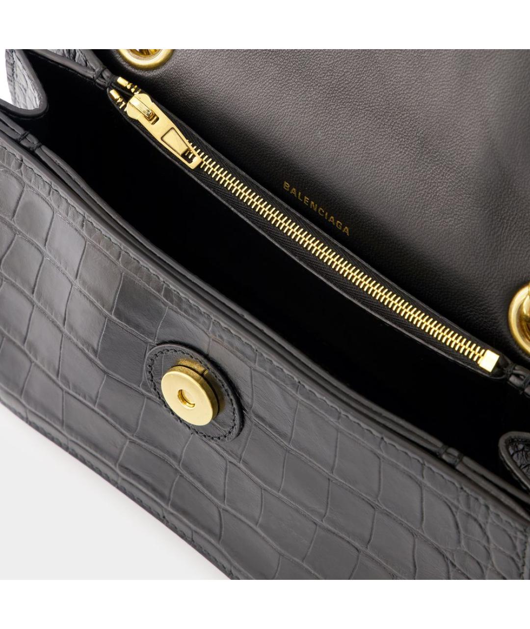 BALENCIAGA Черная кожаная сумка через плечо, фото 4