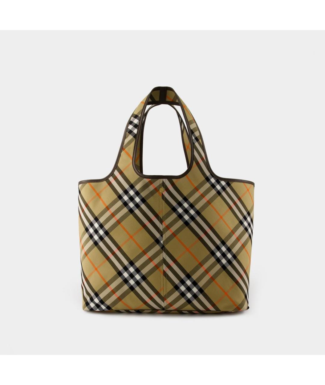 BURBERRY Бежевая тканевая сумка тоут, фото 2