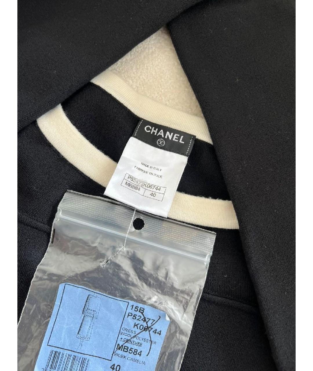 CHANEL Черное шерстяное повседневное платье, фото 7