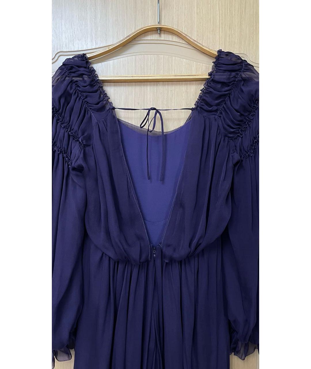 ALBERTA FERRETTI Фиолетовое шелковое вечернее платье, фото 3