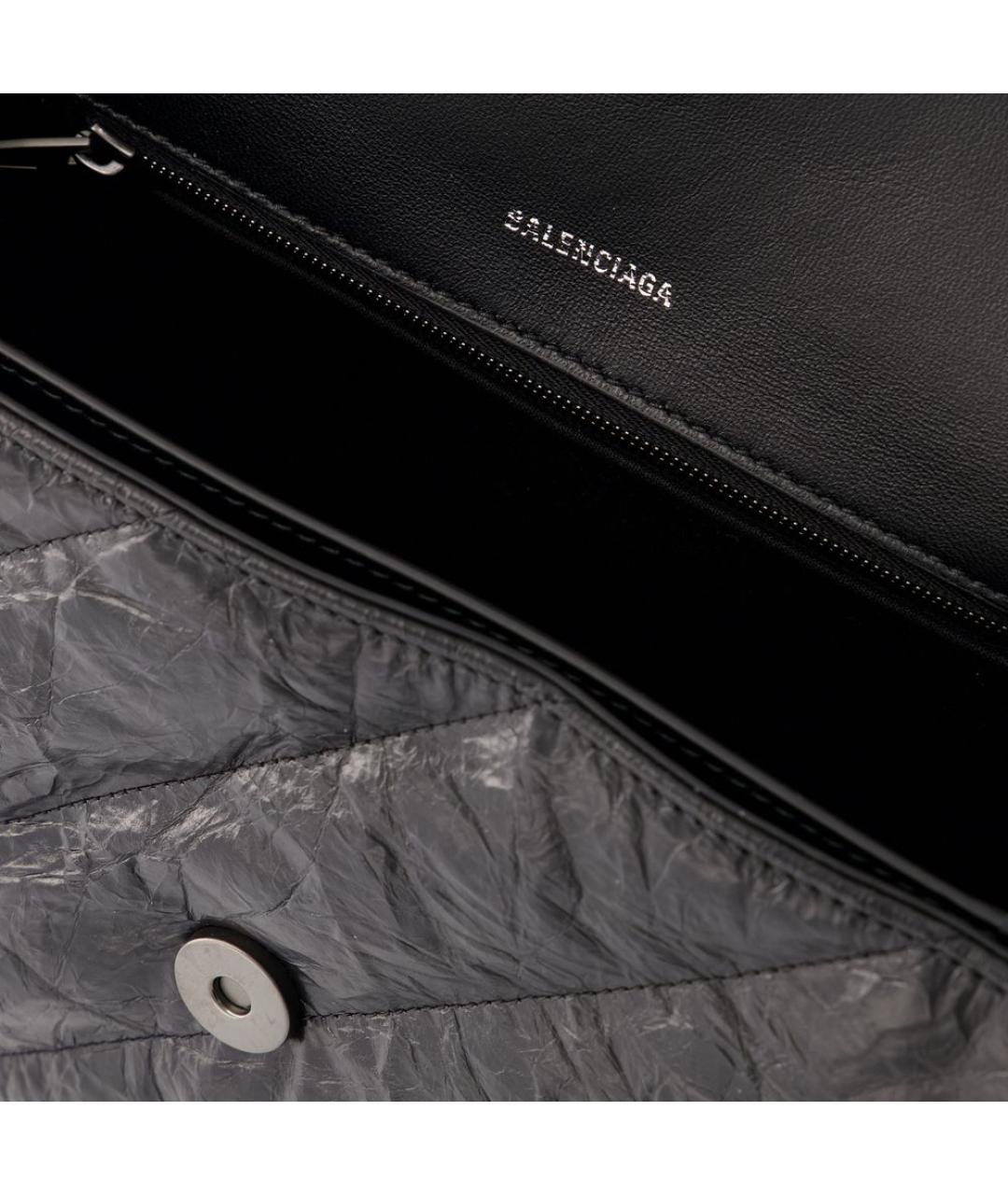 BALENCIAGA Черная кожаная сумка через плечо, фото 4