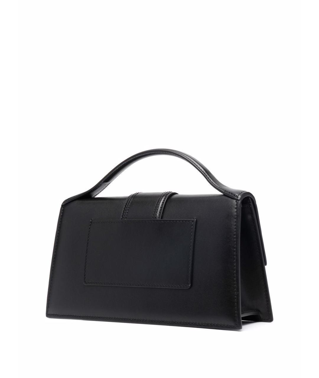 JACQUEMUS Черная кожаная сумка с короткими ручками, фото 4