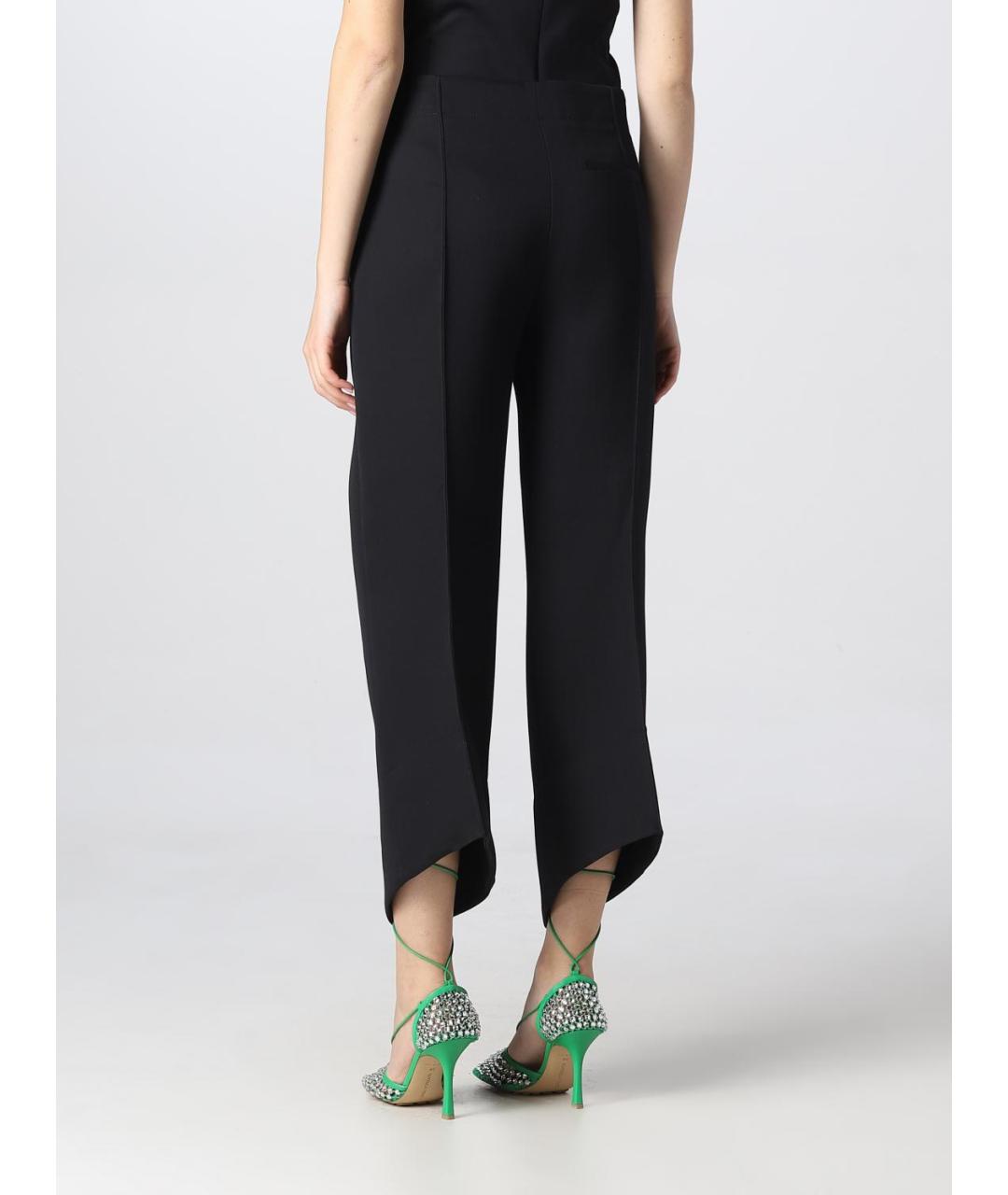 BOTTEGA VENETA Черные шерстяные прямые брюки, фото 4