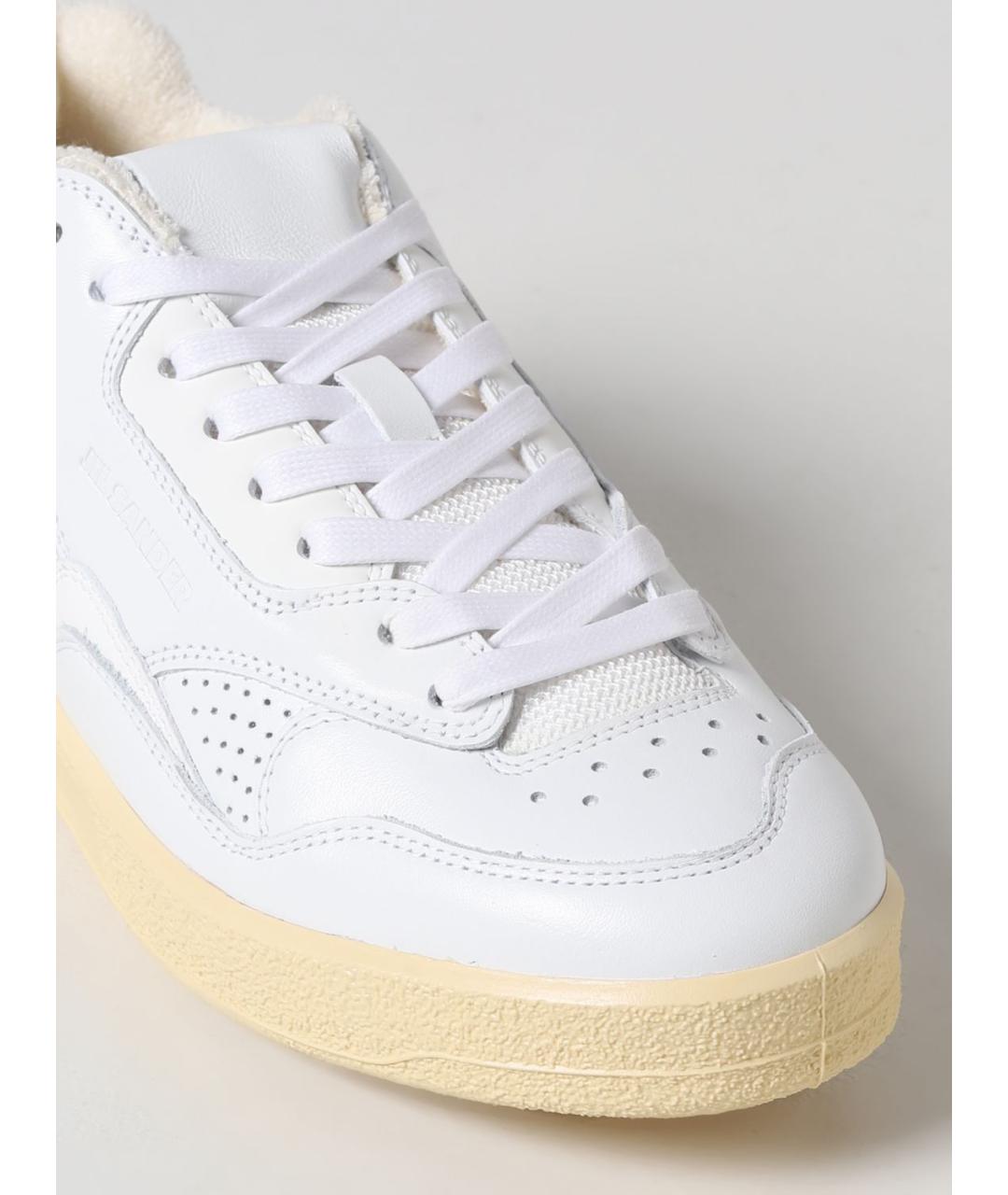 JIL SANDER Белые кожаные кеды, фото 4