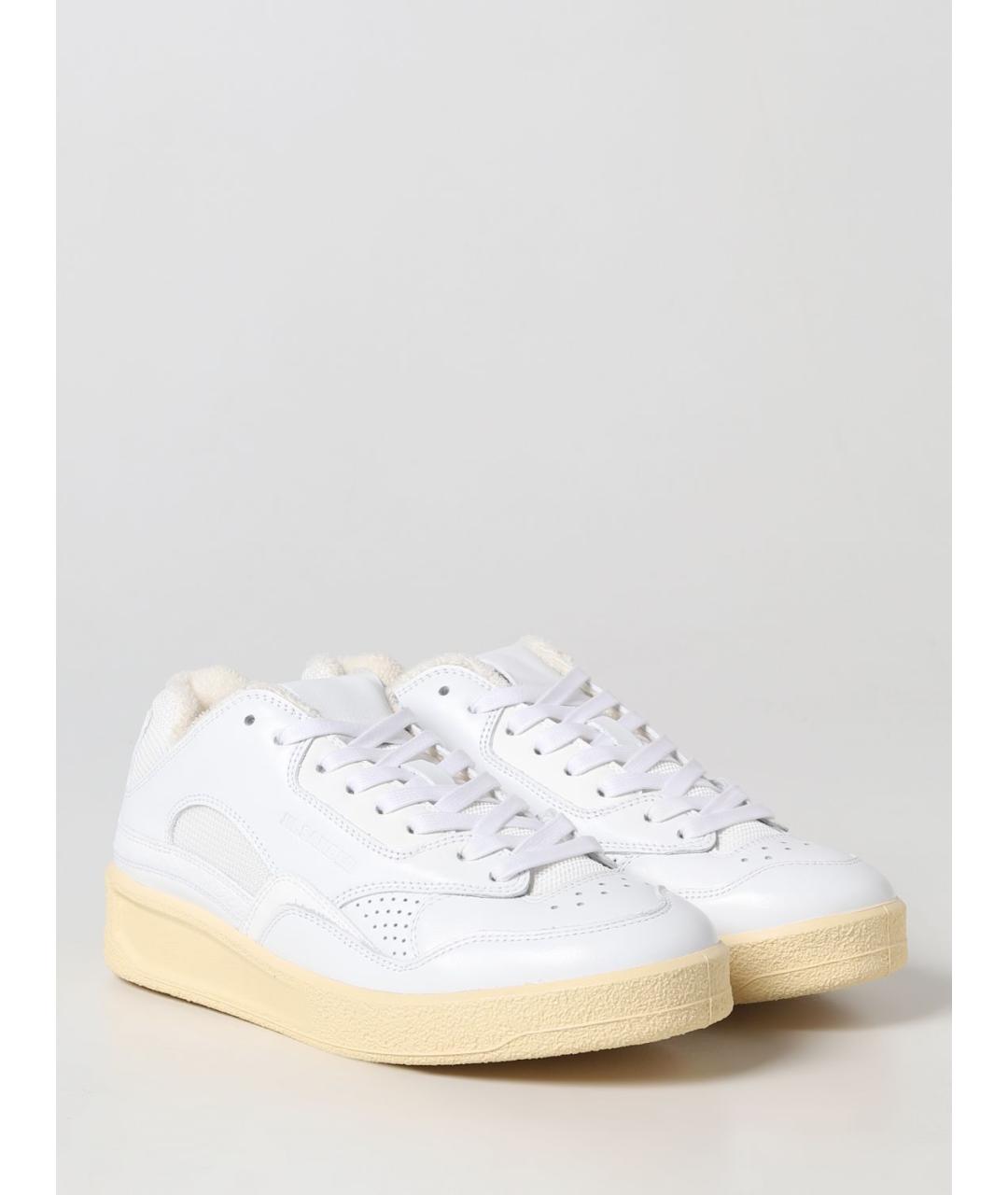 JIL SANDER Белые кожаные кеды, фото 2