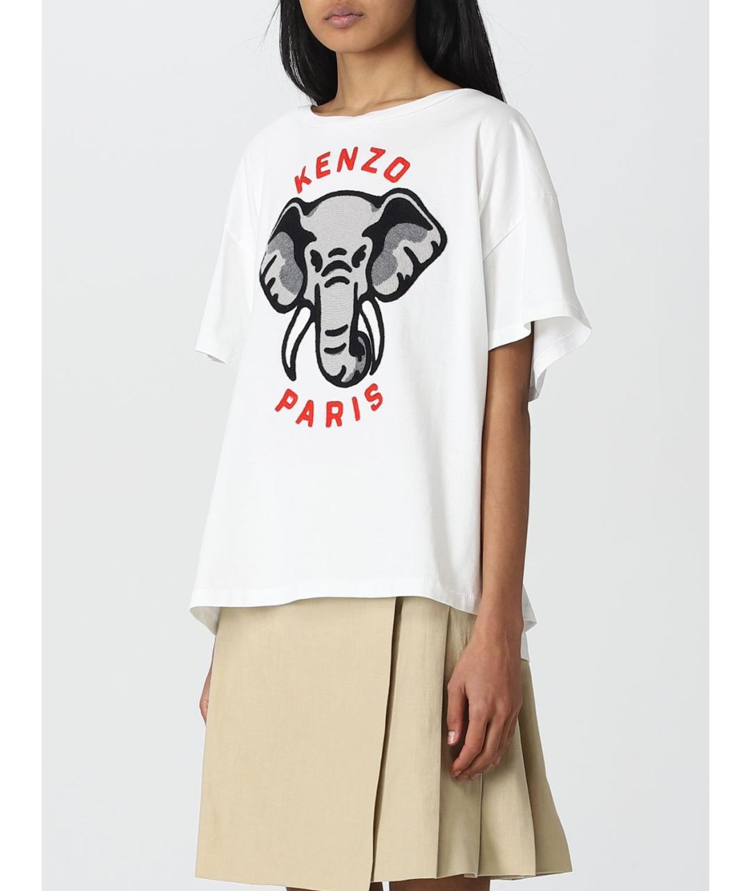 KENZO Белая хлопковая футболка, фото 5