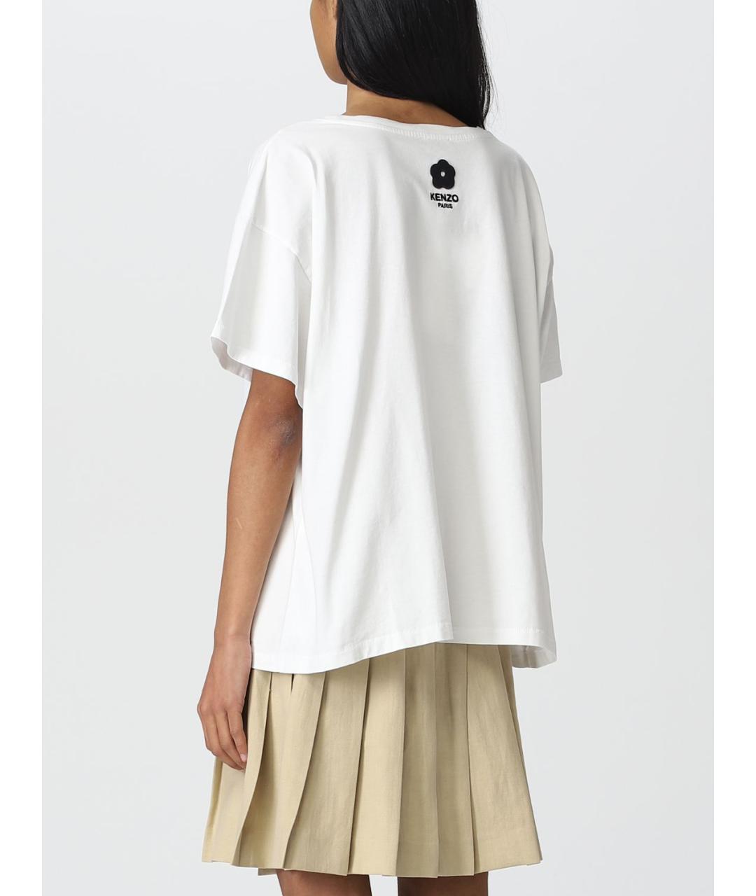 KENZO Белая хлопковая футболка, фото 4