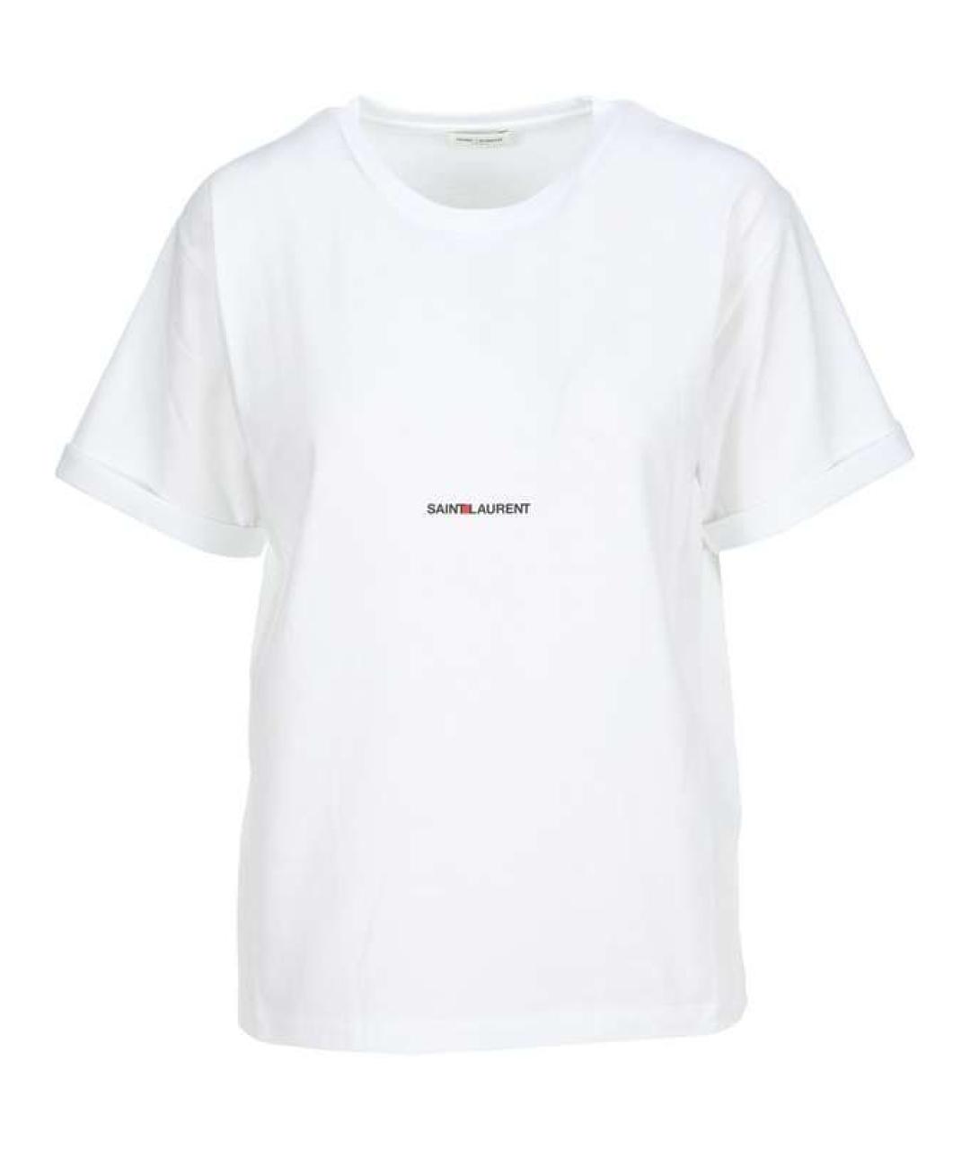 SAINT LAURENT Белая хлопковая футболка, фото 1